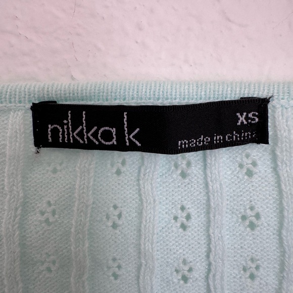 Aldo Mint Green Open-Front Knit Cardigan - Picture 4 of 7